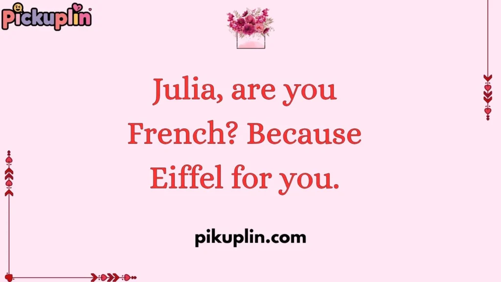 Cheesy Julia Pick Up Lines