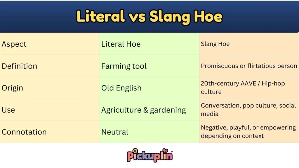 Literal vs Slang Hoe