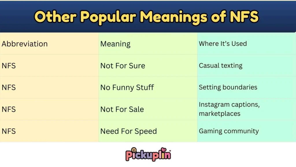 Other Popular Meanings of NFS 