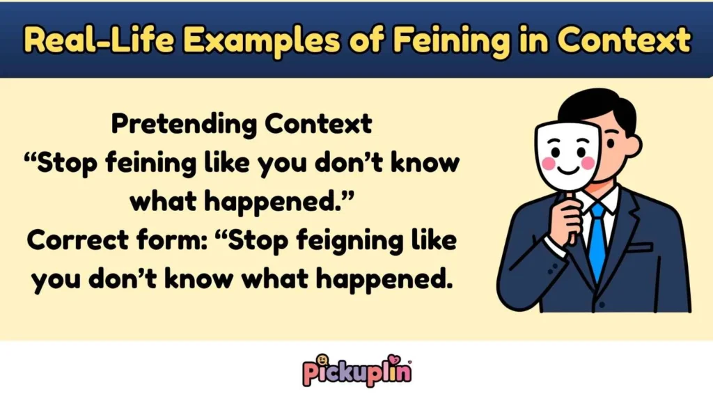 Real-Life Examples of Feining in Context